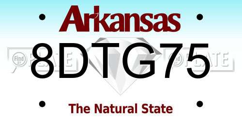 8DTG75 Arkansas License Plate
