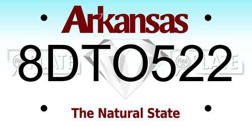 8DTO522 Arkansas License Plate