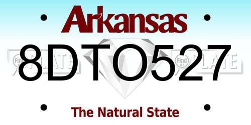 8DTO527 Arkansas License Plate