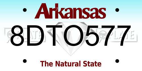 8DTO577 Arkansas License Plate