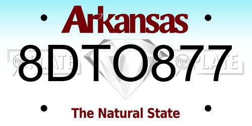 8DTO877 Arkansas License Plate