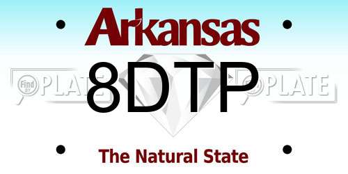 8DTP Arkansas License Plate