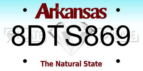 8DTS869 Arkansas License Plate