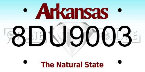 8DU9003 Arkansas License Plate