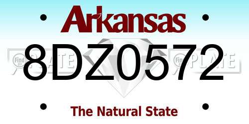 8DZ0572 Arkansas License Plate