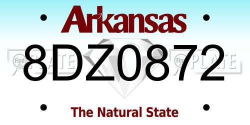 8DZ0872 Arkansas License Plate