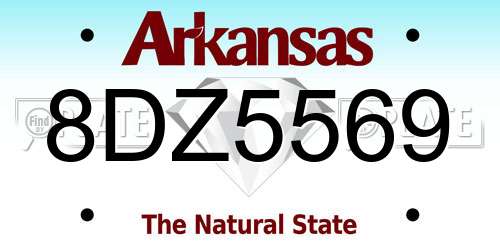 8DZ5569 Arkansas License Plate