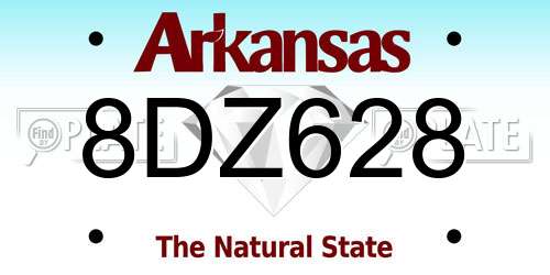 8DZ628 Arkansas License Plate