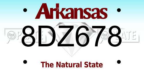 8DZ678 Arkansas License Plate