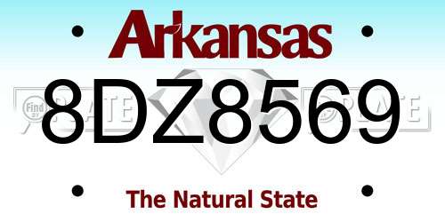 8DZ8569 Arkansas License Plate