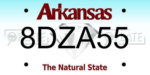 8DZA55 Arkansas License Plate