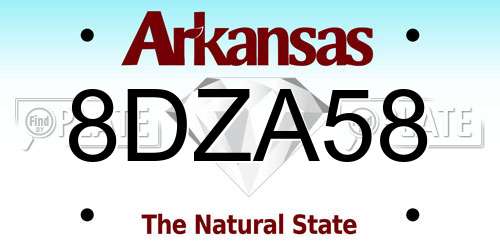 8DZA58 Arkansas License Plate