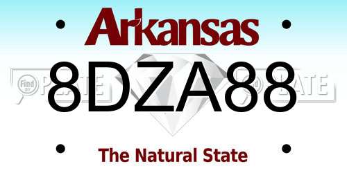 8DZA88 Arkansas License Plate
