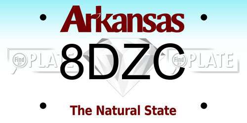 8DZC Arkansas License Plate