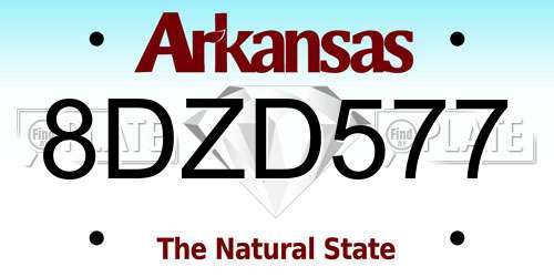 8DZD577 Arkansas License Plate