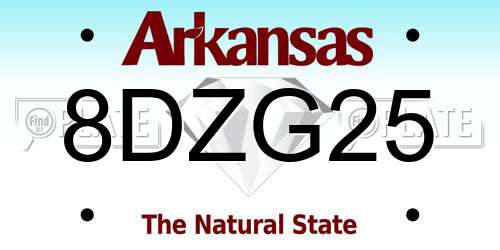 8DZG25 Arkansas License Plate