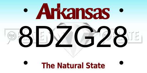 8DZG28 Arkansas License Plate