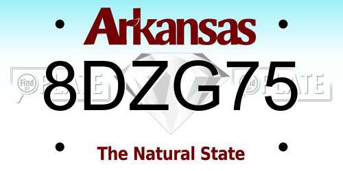 8DZG75 Arkansas License Plate