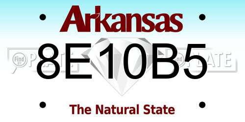 8E10B5 Arkansas License Plate
