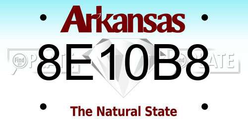 8E10B8 Arkansas License Plate
