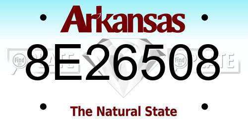 8E26508 Arkansas License Plate