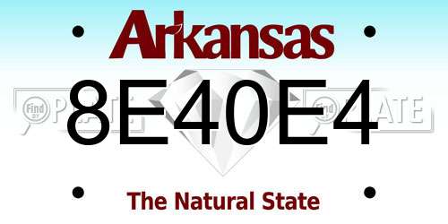 8E40E4 Arkansas License Plate