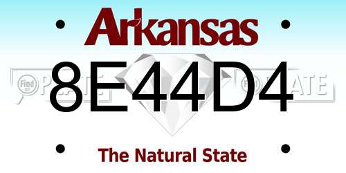 8E44D4 Arkansas License Plate