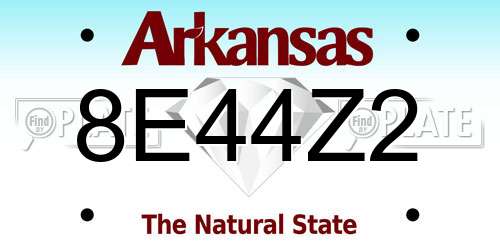 8E44Z2 Arkansas License Plate