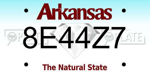 8E44Z7 Arkansas License Plate