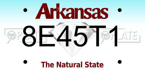 8E45T1 Arkansas License Plate
