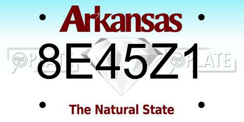 8E45Z1 Arkansas License Plate