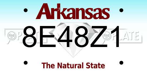 8E48Z1 Arkansas License Plate