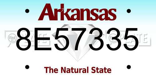 8E57335 Arkansas License Plate