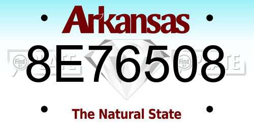8E76508 Arkansas License Plate