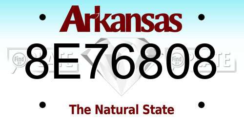 8E76808 Arkansas License Plate