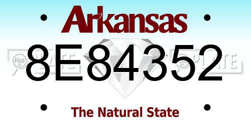 8E84352 Arkansas License Plate