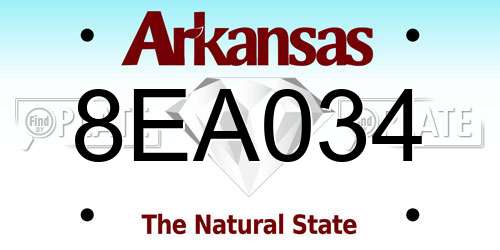 8EA034 Arkansas License Plate