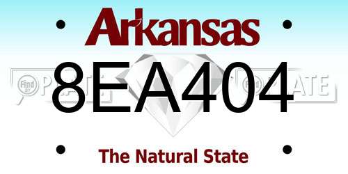 8EA404 Arkansas License Plate