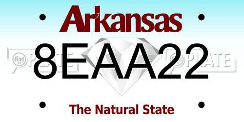 8EAA22 Arkansas License Plate