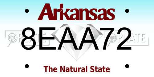 8EAA72 Arkansas License Plate