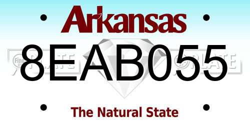 8EAB055 Arkansas License Plate