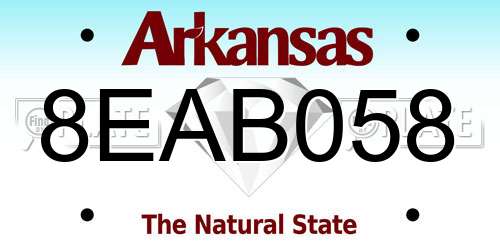 8EAB058 Arkansas License Plate