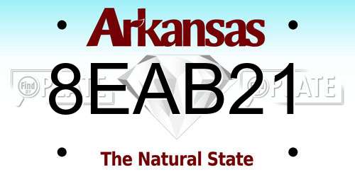 8EAB21 Arkansas License Plate