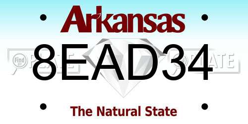 8EAD34 Arkansas License Plate