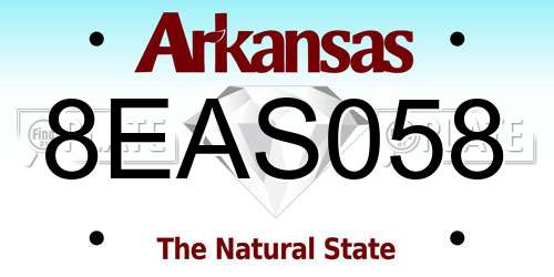 8EAS058 Arkansas License Plate