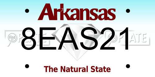 8EAS21 Arkansas License Plate