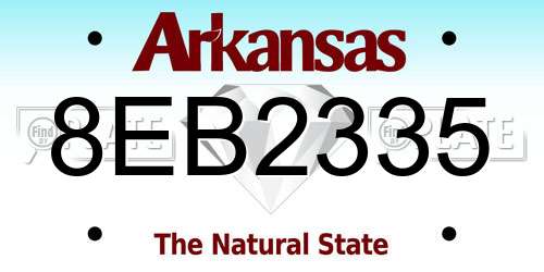 8EB2335 Arkansas License Plate