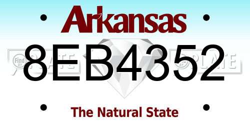8EB4352 Arkansas License Plate