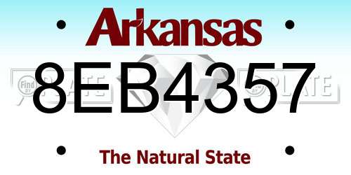 8EB4357 Arkansas License Plate