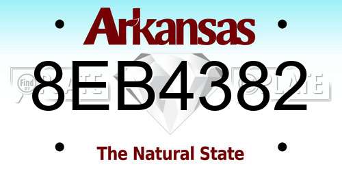 8EB4382 Arkansas License Plate